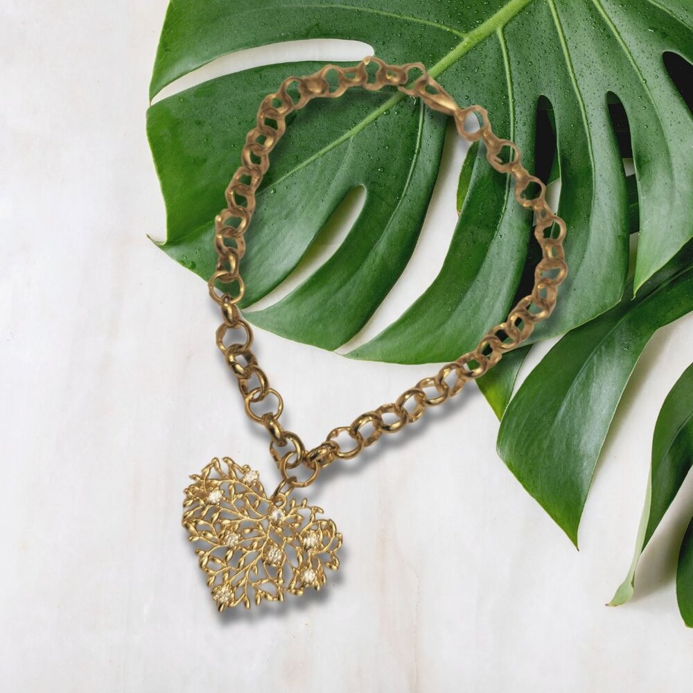 Heart Rhinestone Charm Bracelet - Picture 9 of 12